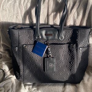 Adrienne Vittadini Quilted Nylon Quilted Worktote Black